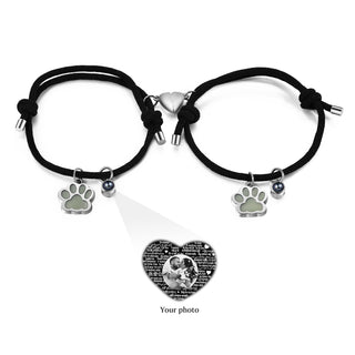 Custom Photo Couple Luminous Projection Woven Bracelet
