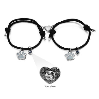 Custom Photo Couple Luminous Projection Woven Bracelet