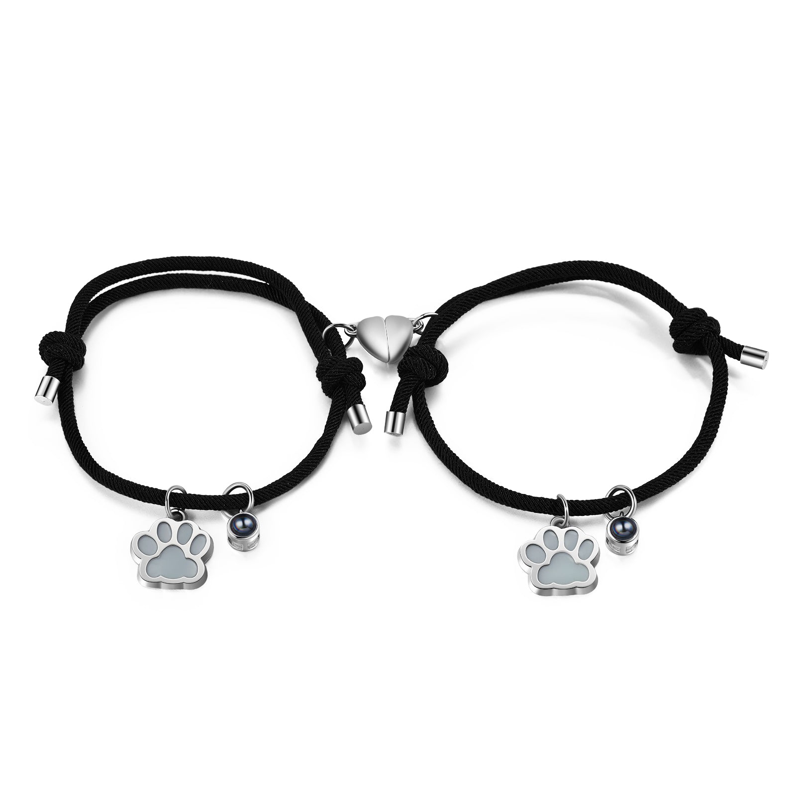 Custom Photo Couple Luminous Projection Woven Bracelet