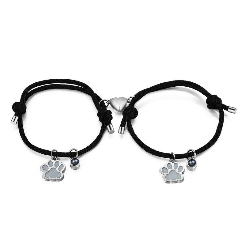 Custom Photo Couple Luminous Projection Woven Bracelet
