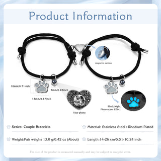 Custom Photo Couple Luminous Projection Woven Bracelet