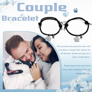 Custom Photo Couple Luminous Projection Woven Bracelet