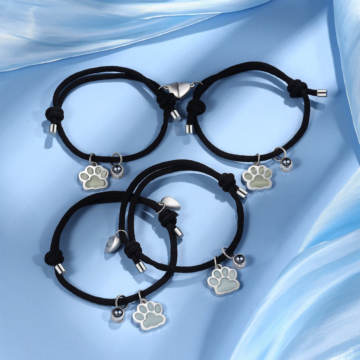 Custom Photo Couple Luminous Projection Woven Bracelet