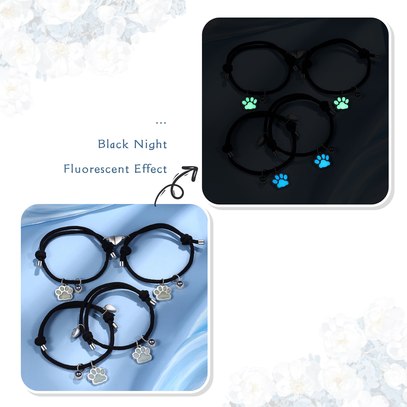 Custom Photo Couple Luminous Projection Woven Bracelet
