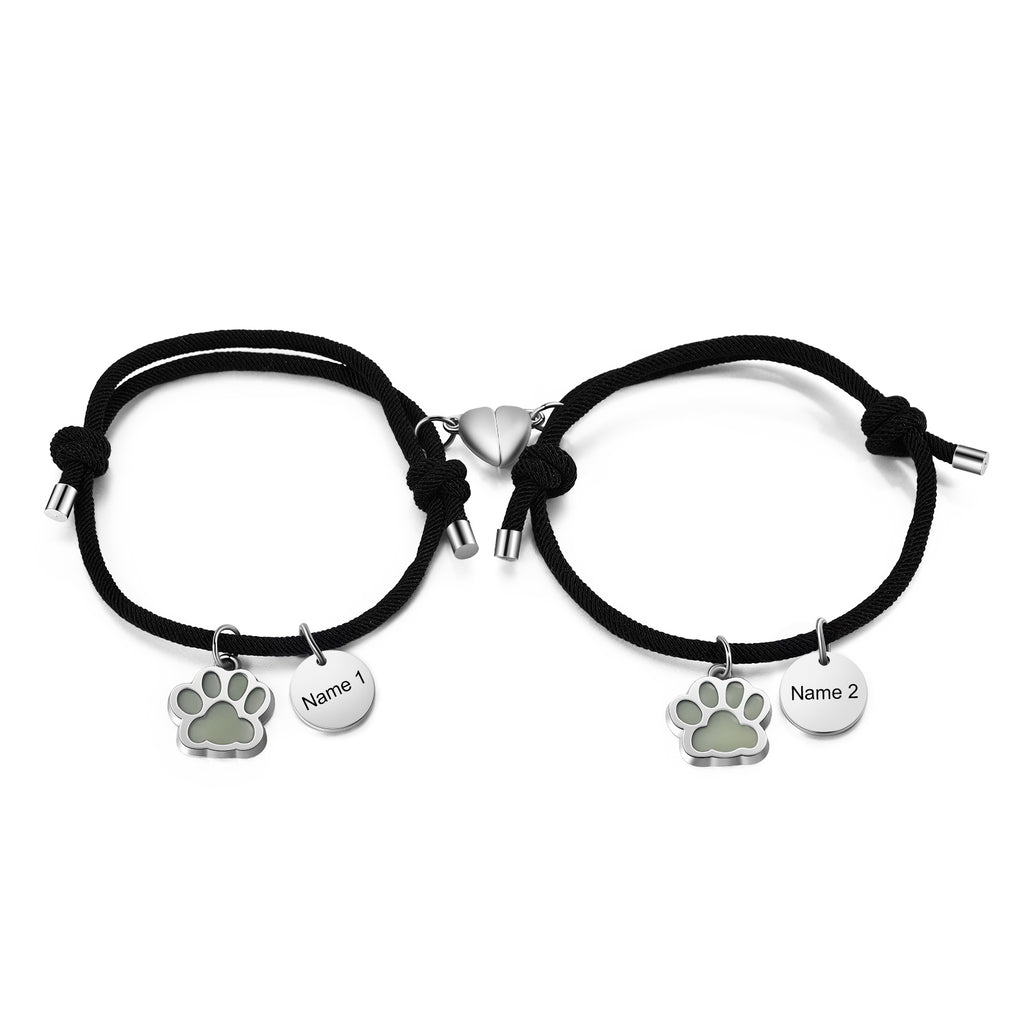 Custom Name Couple Luminous Braided Bracelet