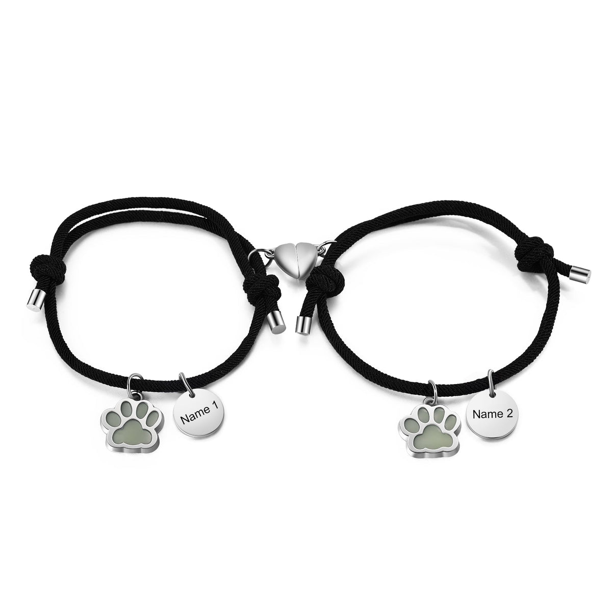 Custom Name Couple Luminous Braided Bracelet