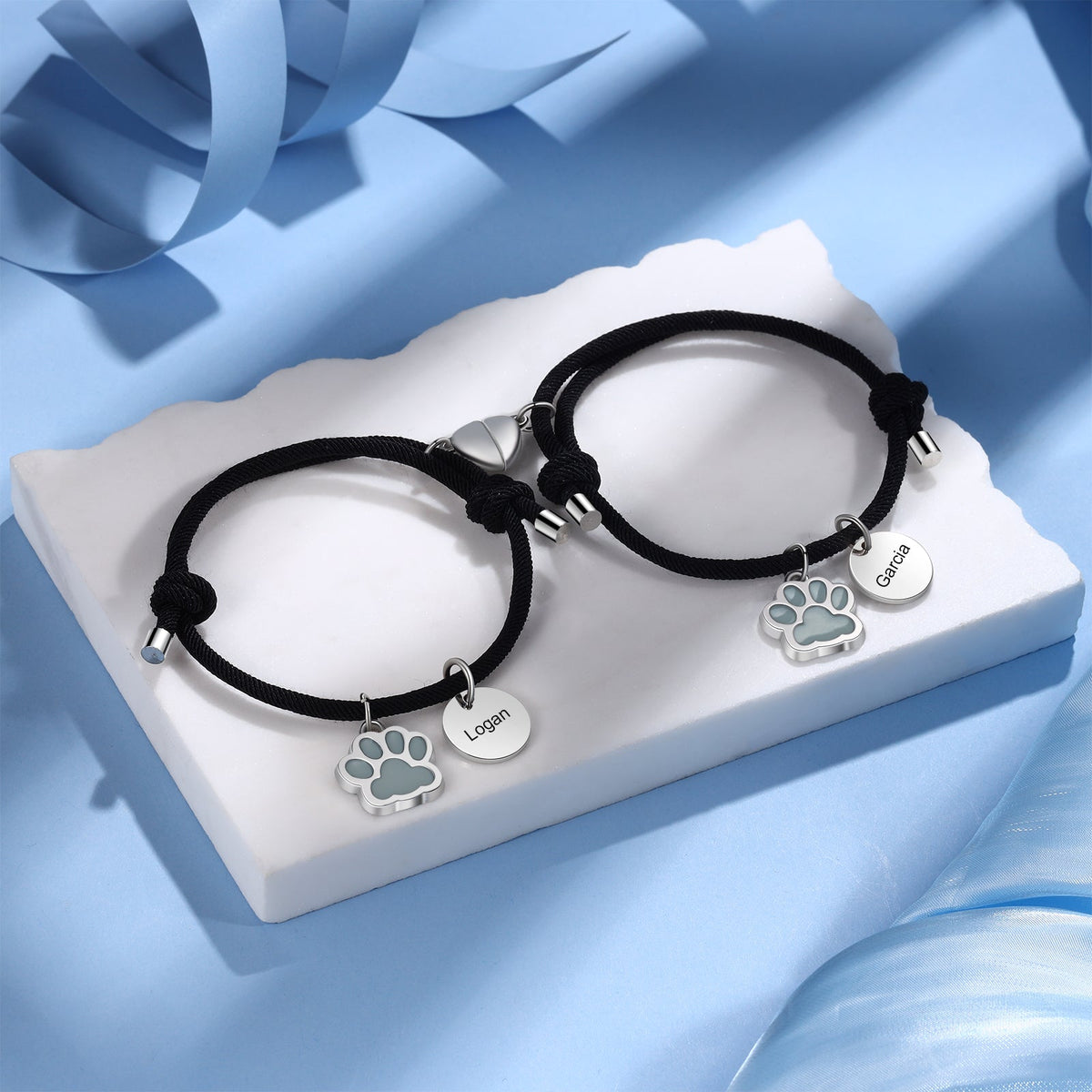 Custom Name Couple Luminous Braided Bracelet