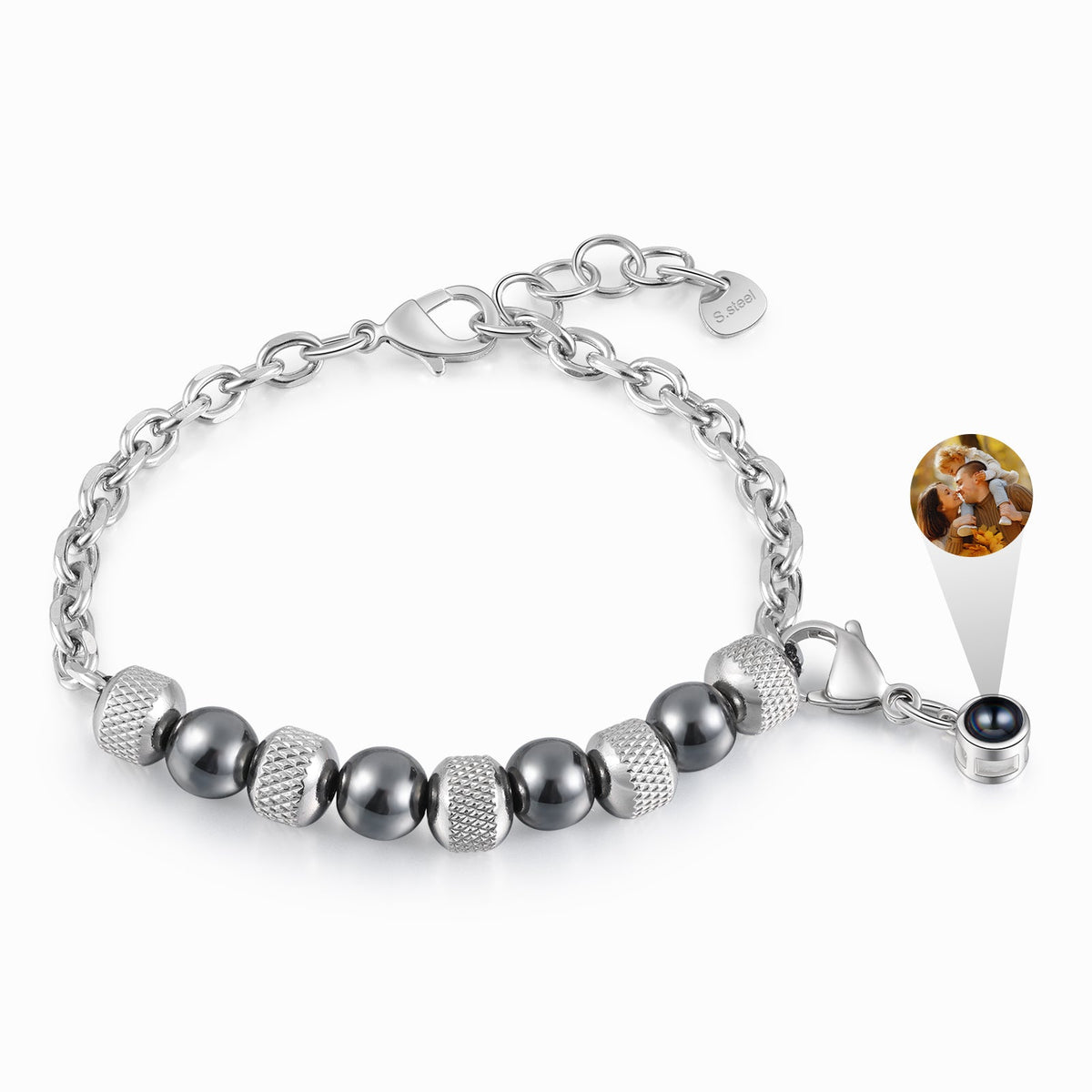 Custom Photo Projection Beaded Bracelet