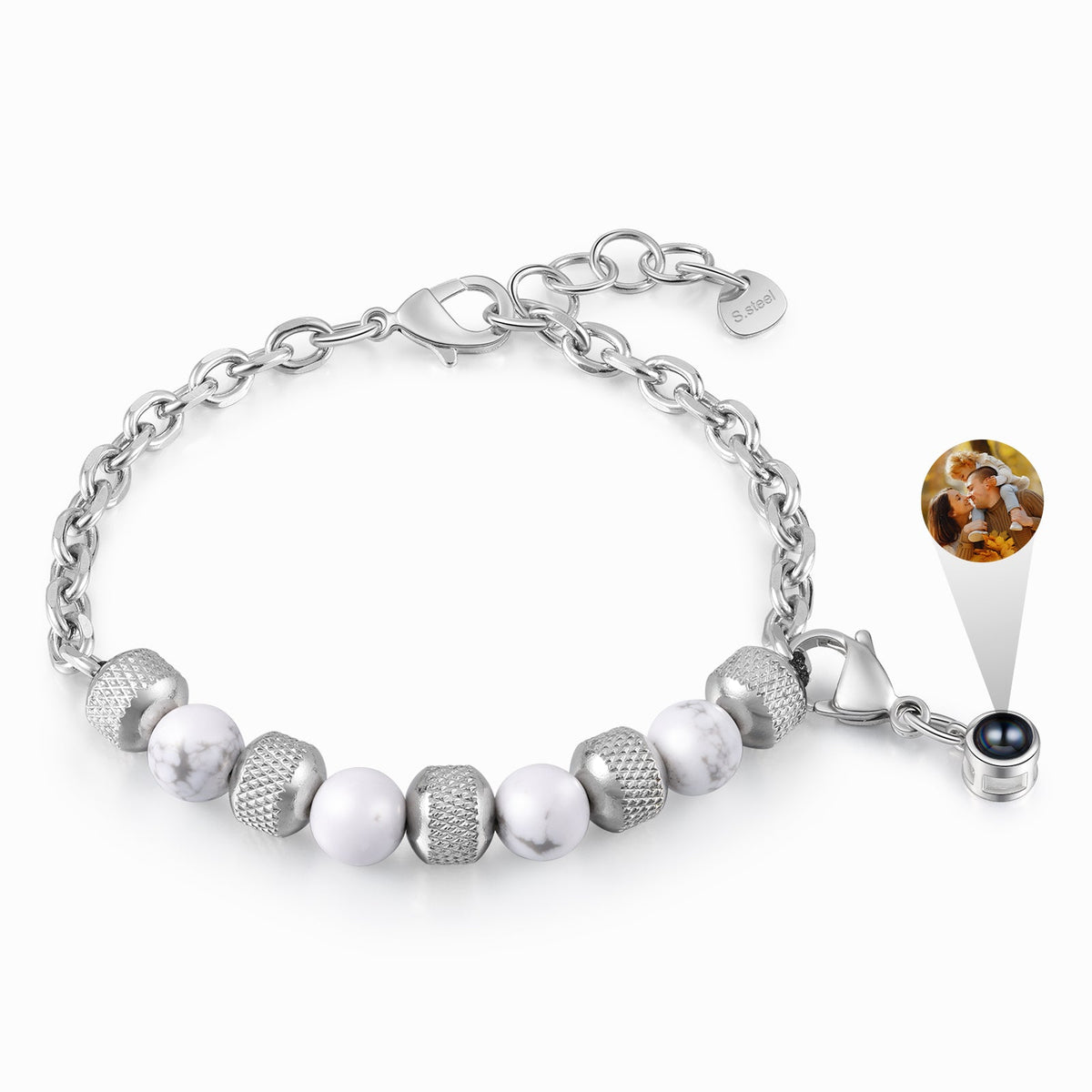 Custom Photo Projection Beaded Bracelet