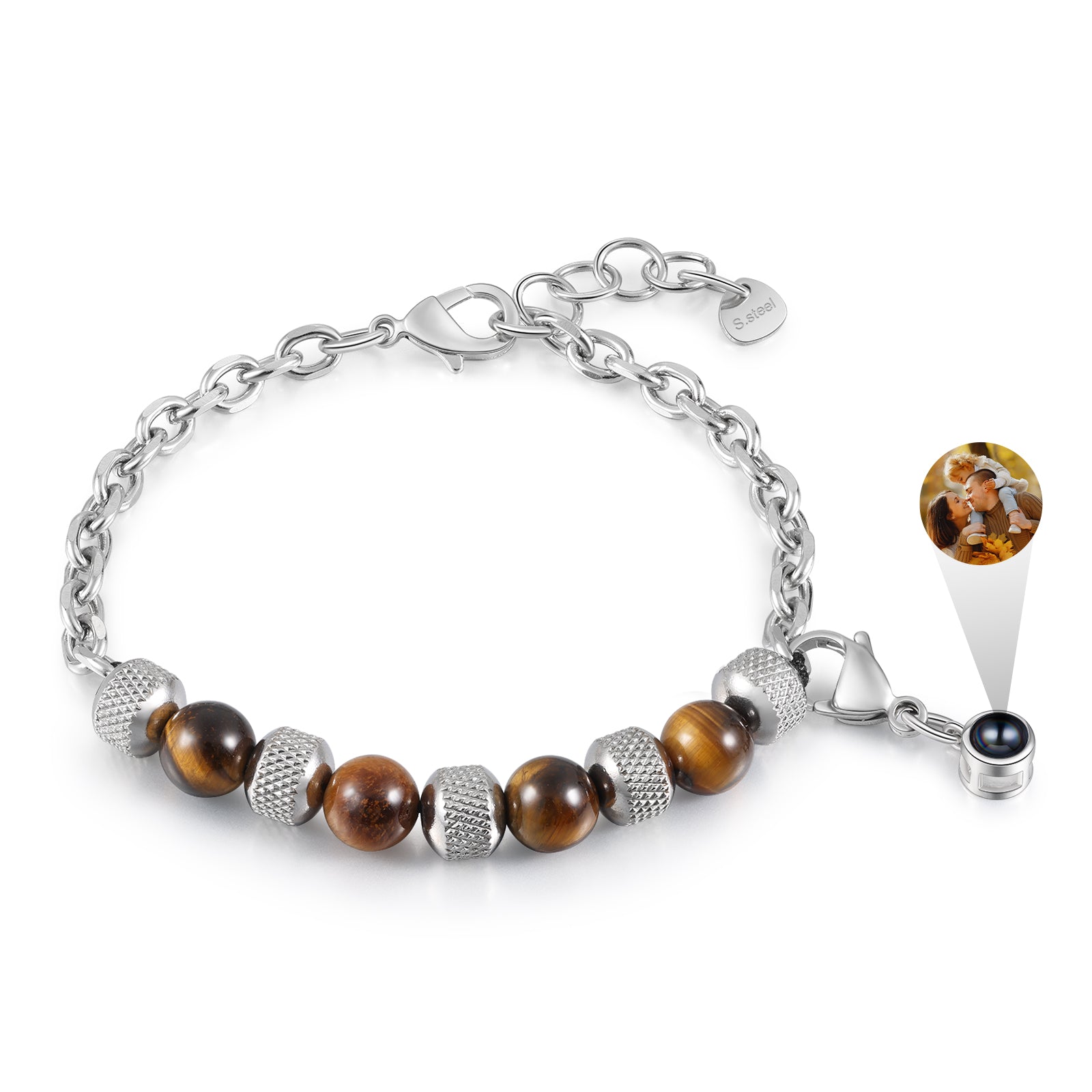 Custom Photo Projection Beaded Bracelet