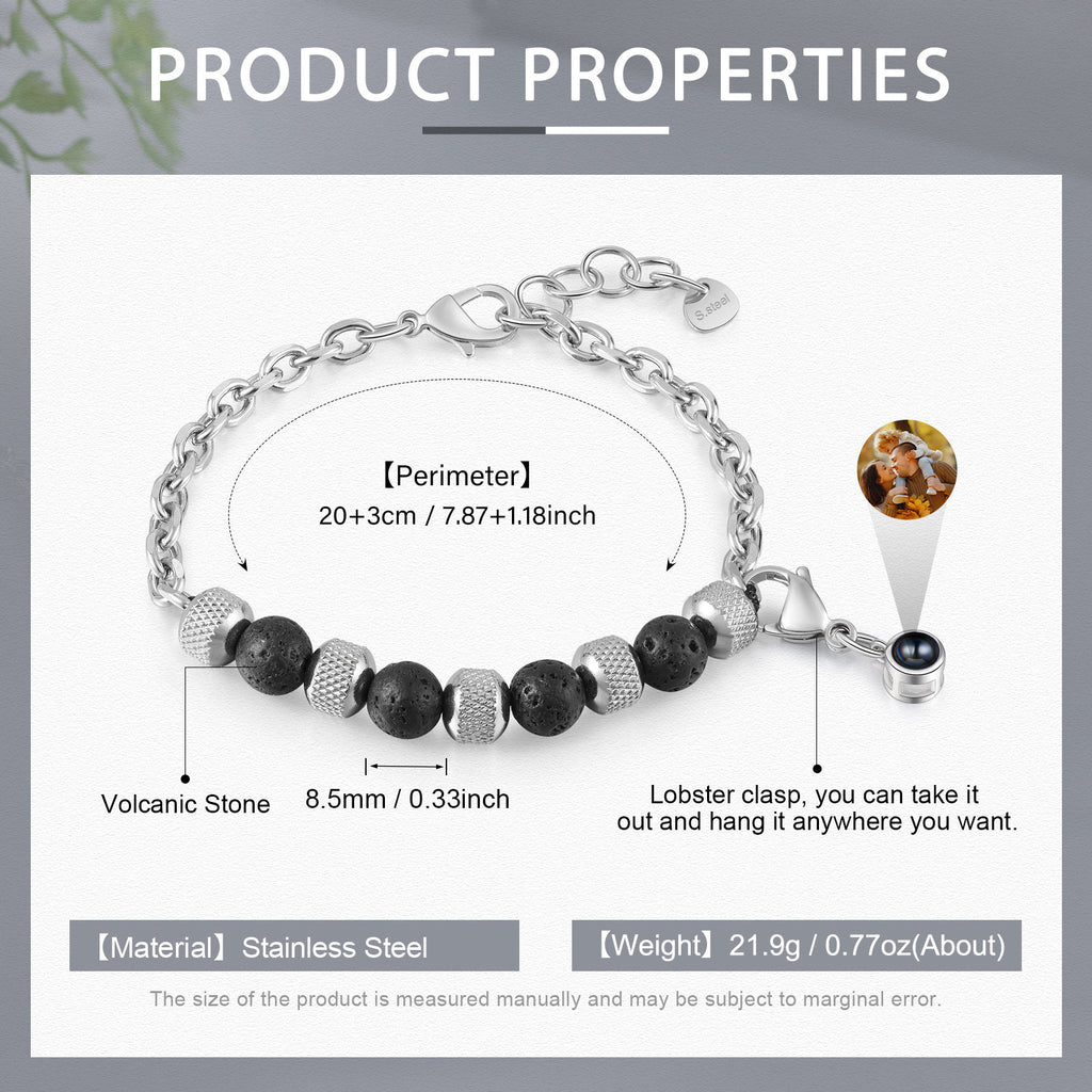 Custom Photo Projection Beaded Bracelet