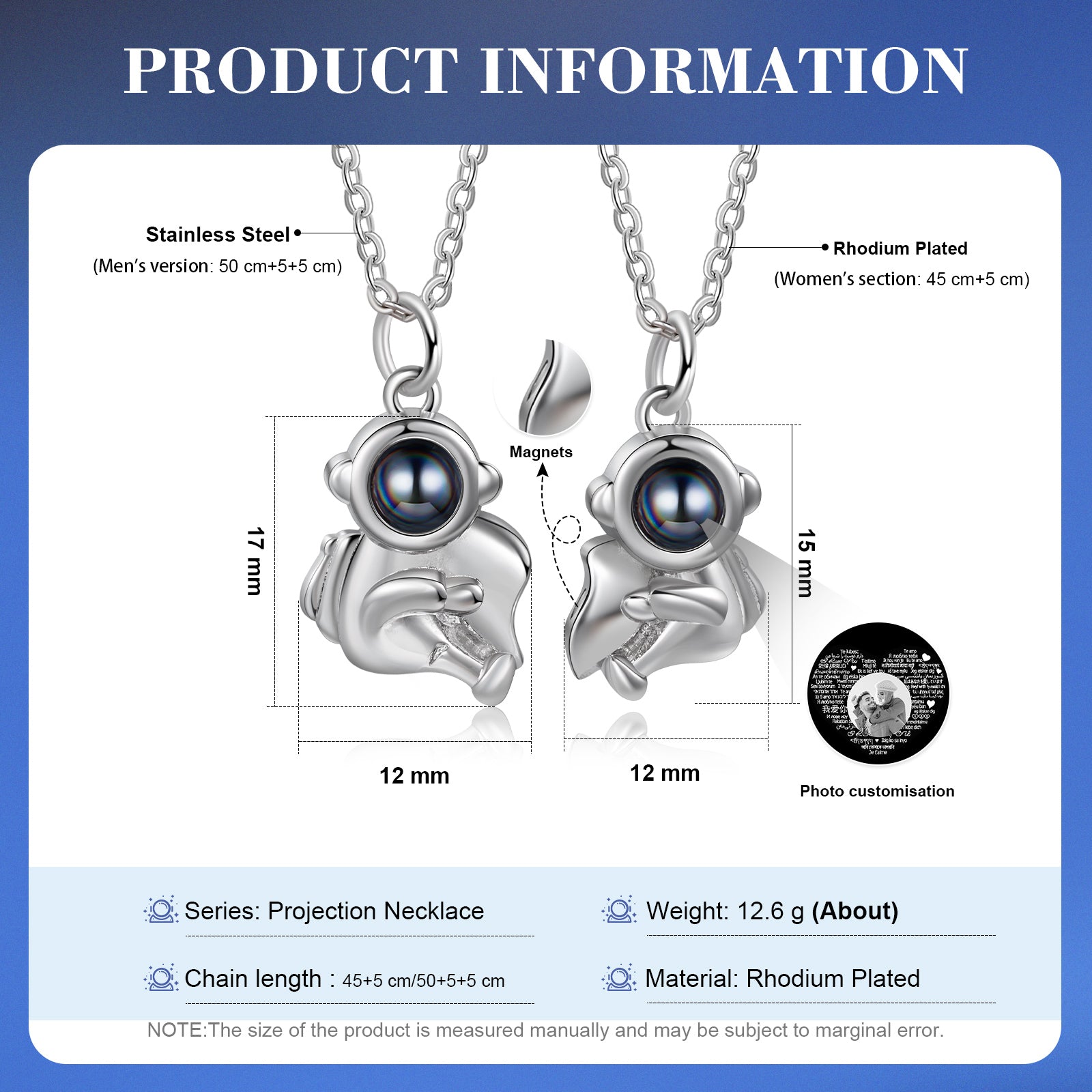 Custom Photo Projection Necklace