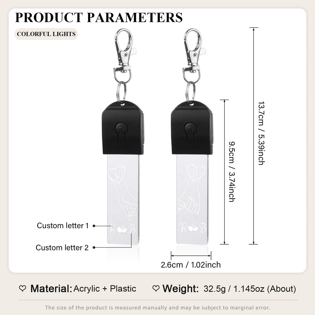 Custom Letter Couple Keychain
