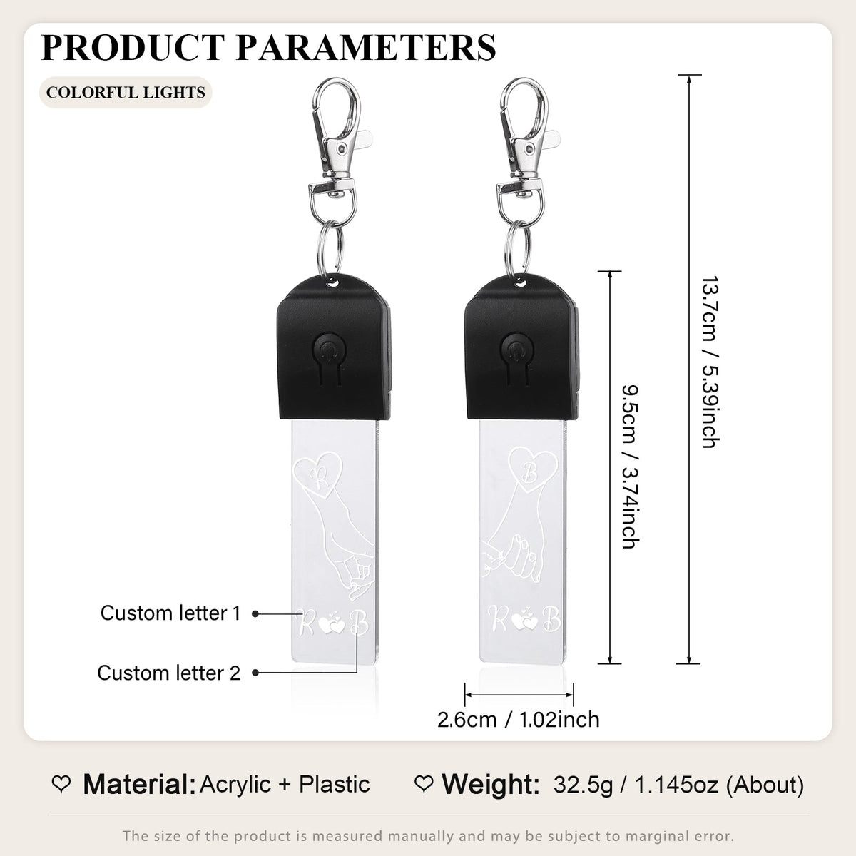 Custom Letter Couple Keychain