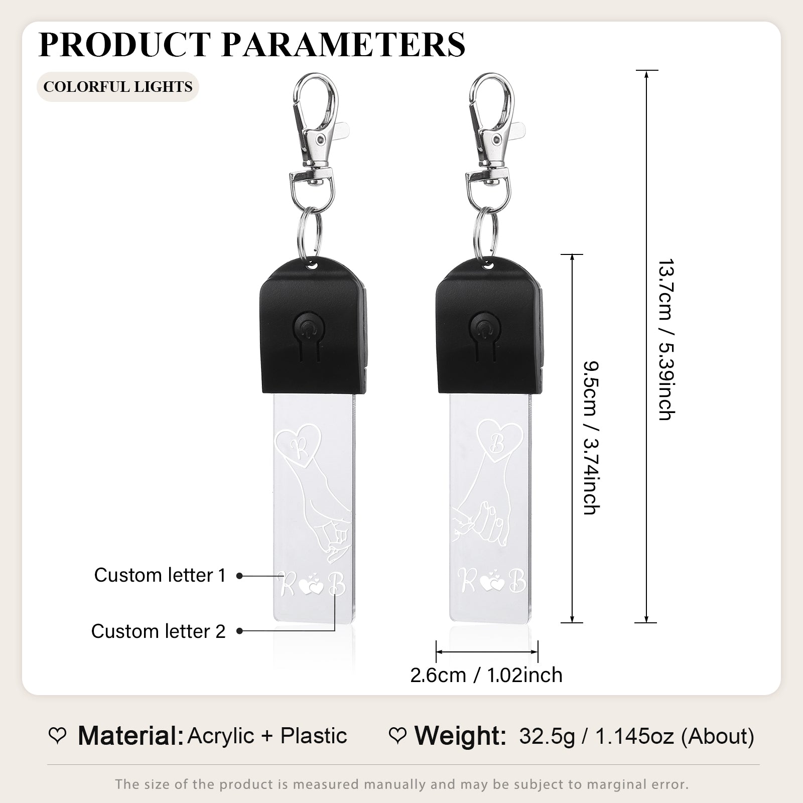 Custom Letter Couple Keychain
