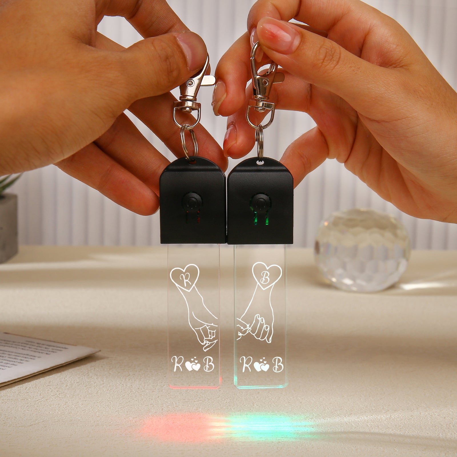 Custom Letter Couple Keychain
