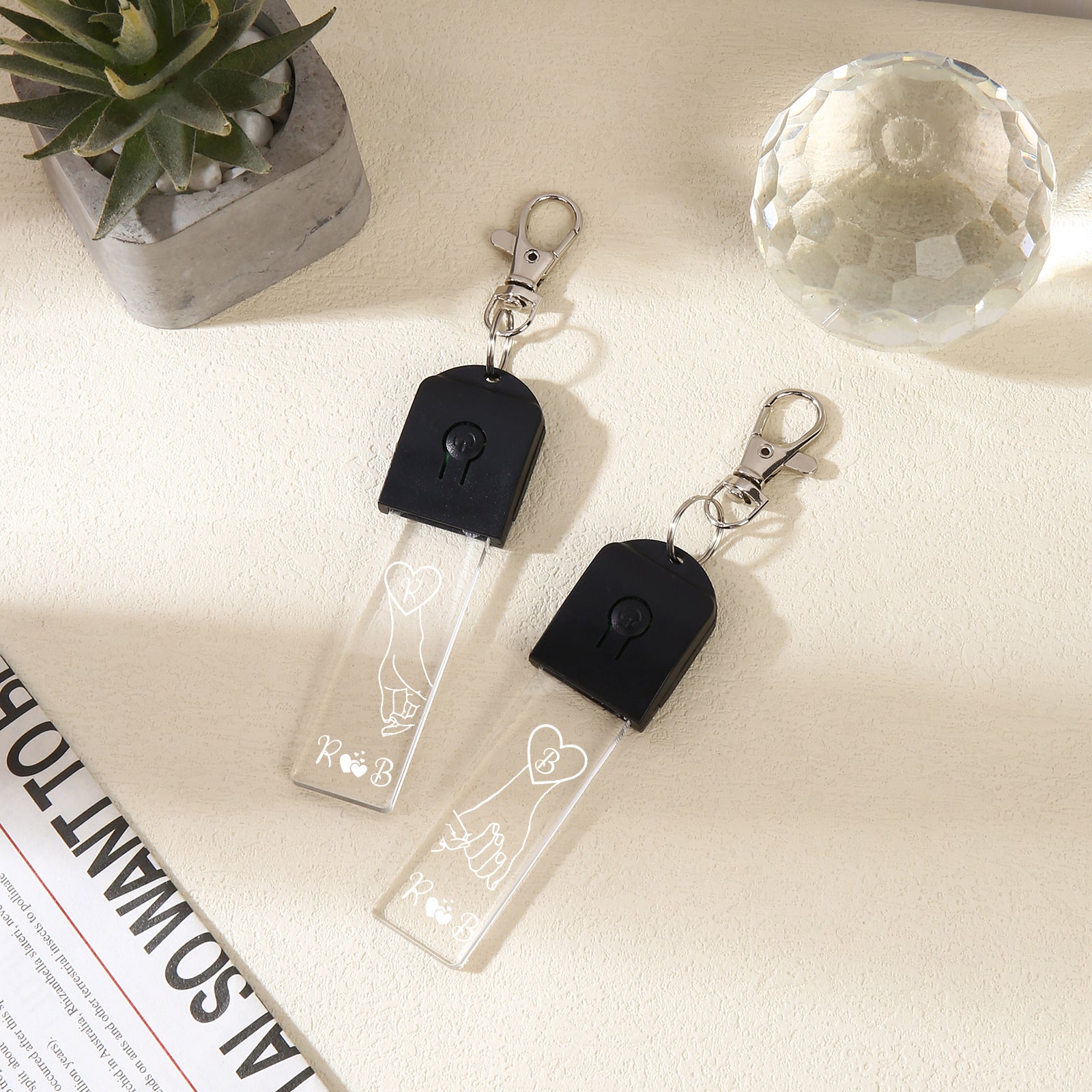 Custom Letter Couple Keychain