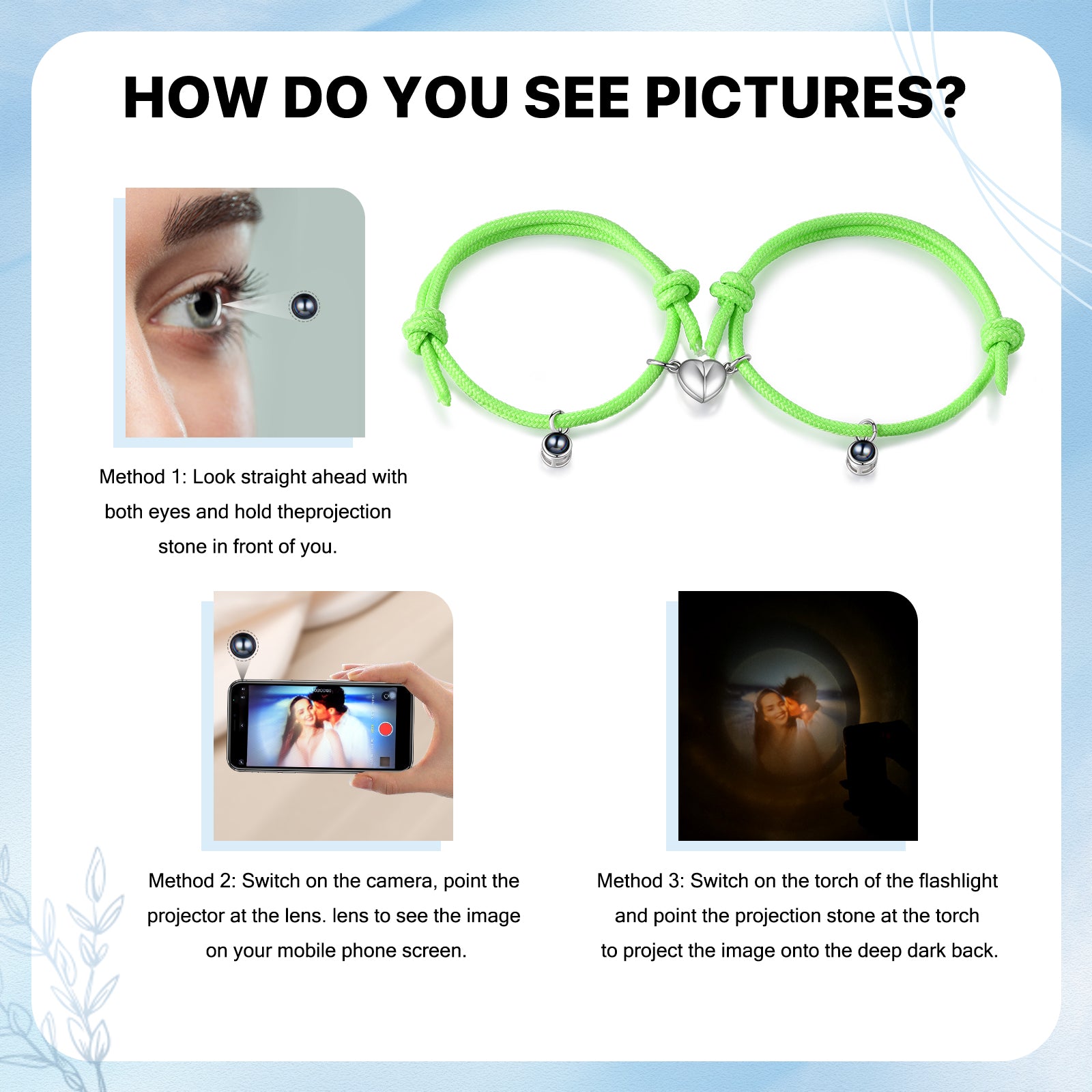 Custom Couple Luminous Projection Bracelet