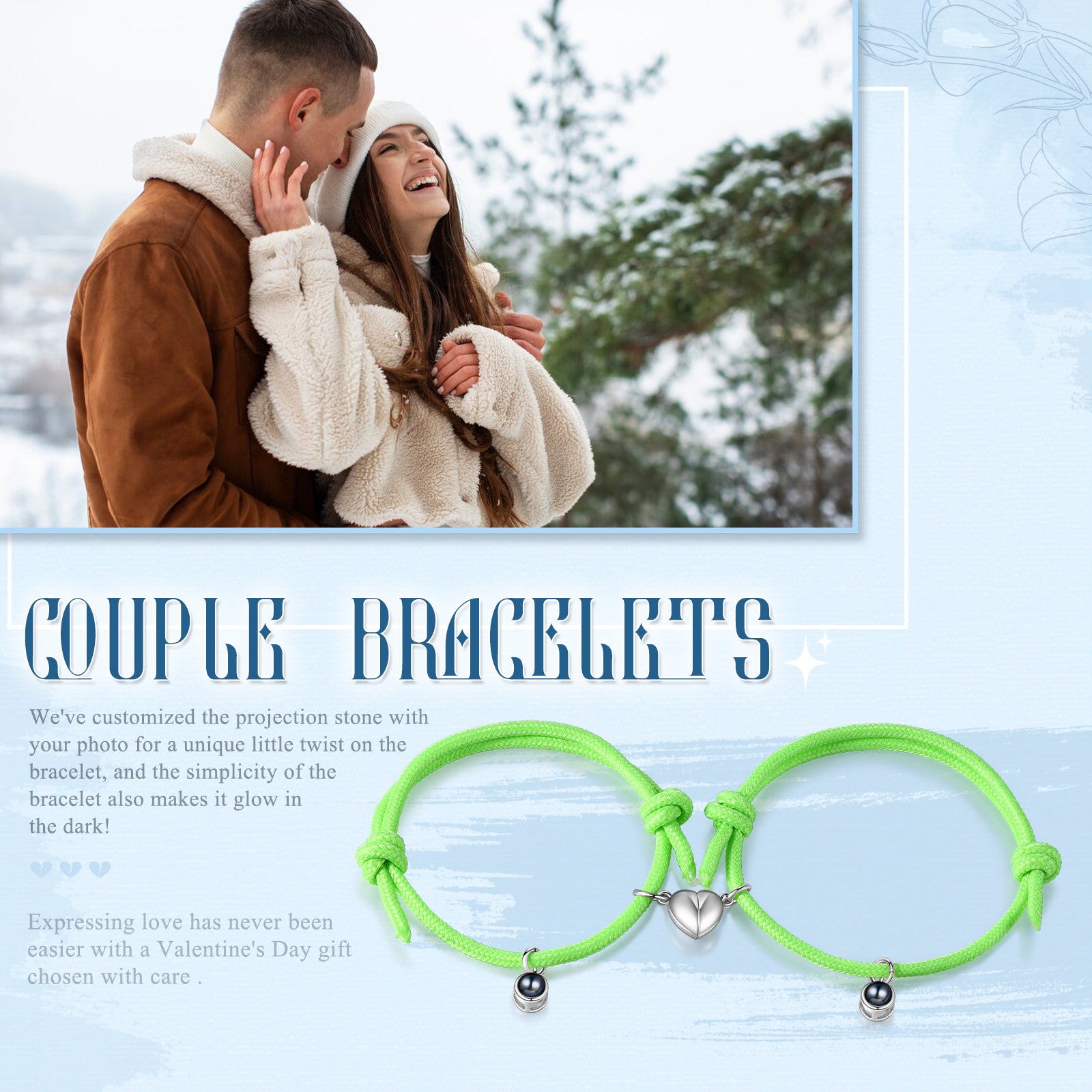 Custom Couple Luminous Projection Bracelet