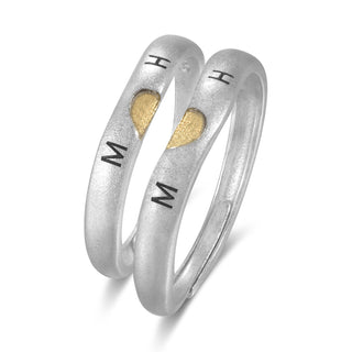 Custom Letter and Date Couple Ring