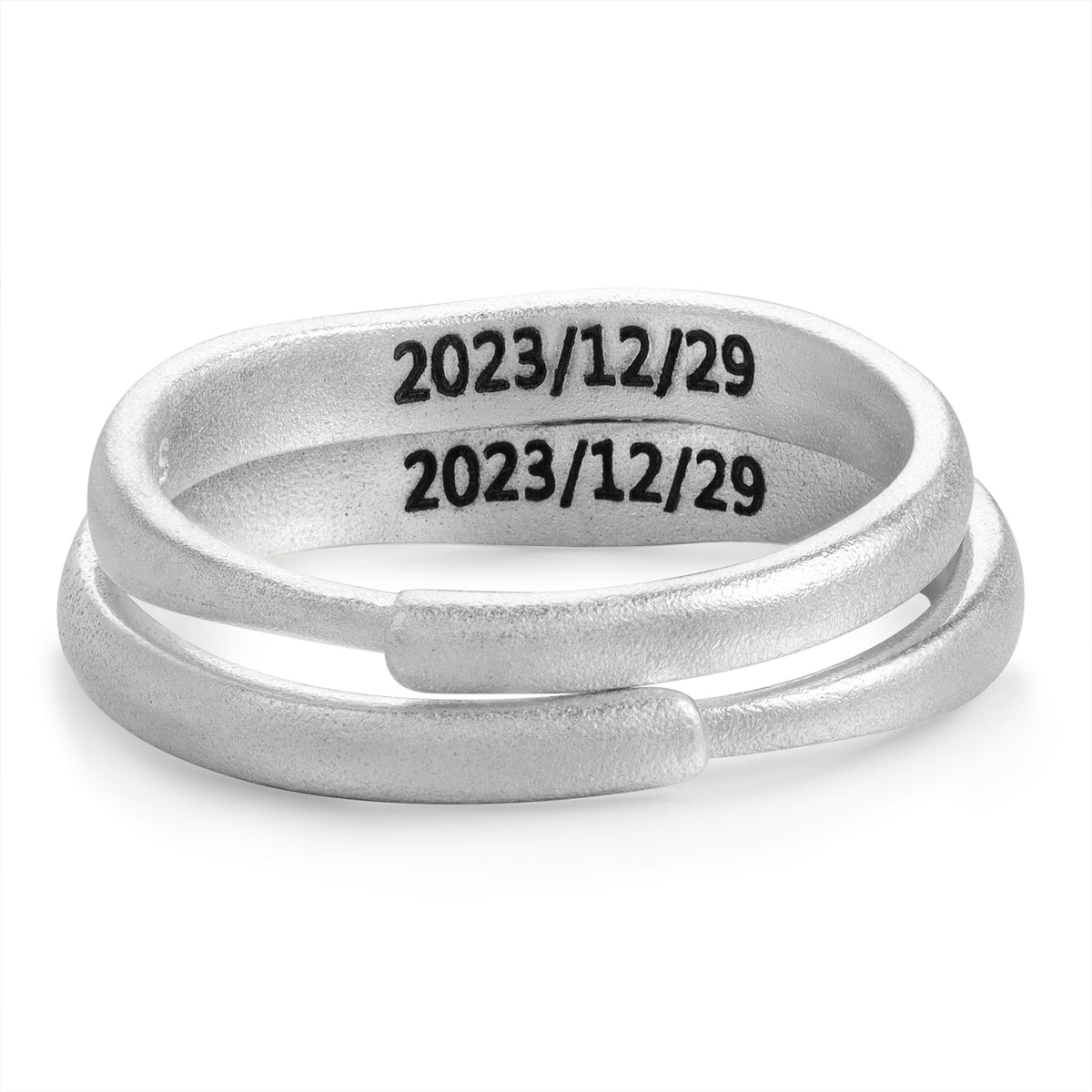 Custom Letter and Date Couple Ring