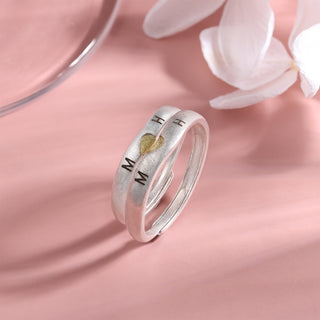 Custom Letter and Date Couple Ring