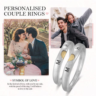 Custom Letter and Date Couple Ring