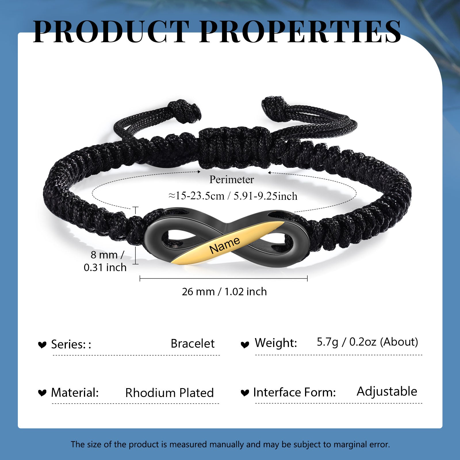 Custom Name Infinity Braided Bracelet