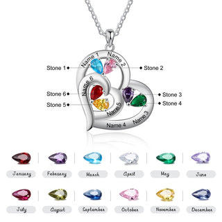 Custom Birthstone Heart Shape Copper Necklace