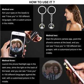 Custom Photo Couple Projection Keychains