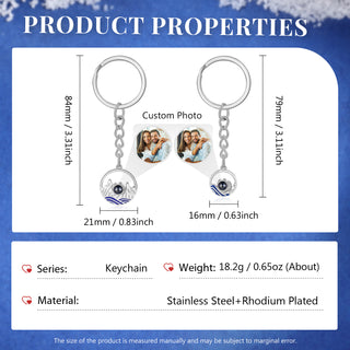 Custom Photo Couple Projection Keychains