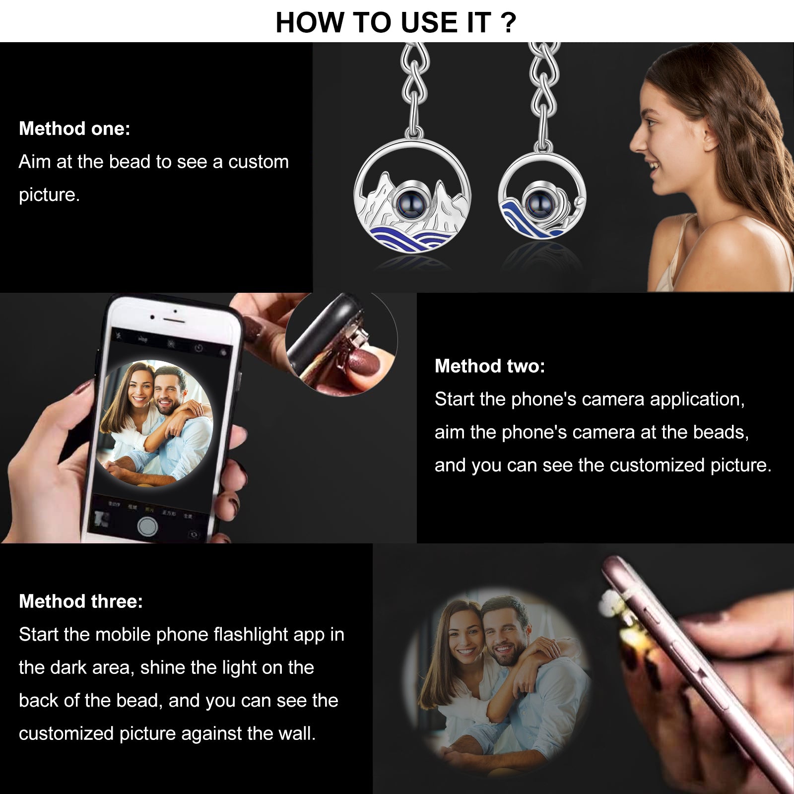 Custom Photo Couple Projection Keychains