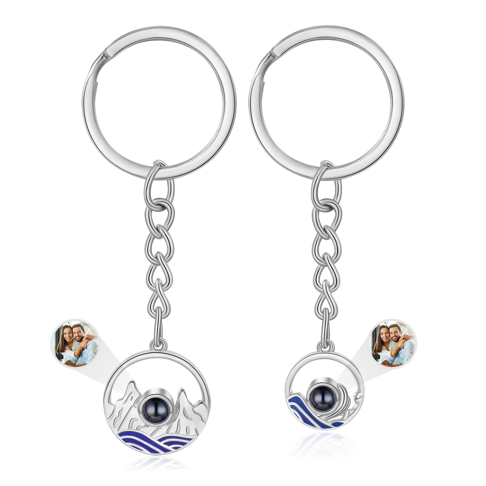 Custom Photo Couple Projection Keychains