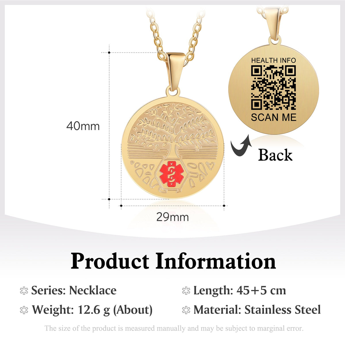 QR Medical Necklace-Standard Product
