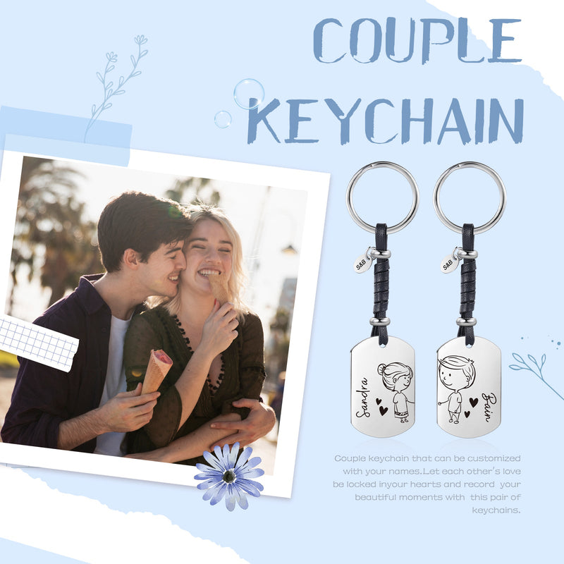 Custom Name Couple Keychain