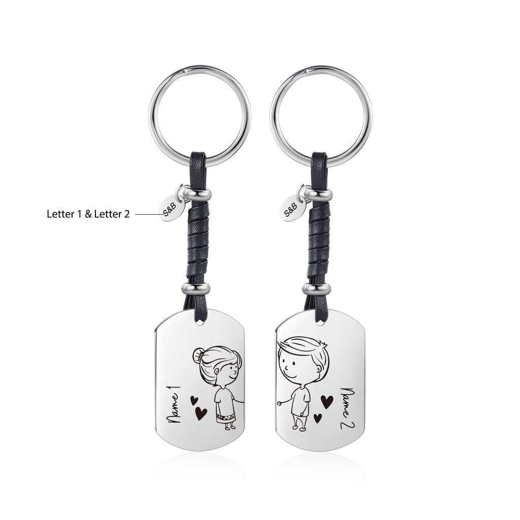 Custom Name Couple Keychain