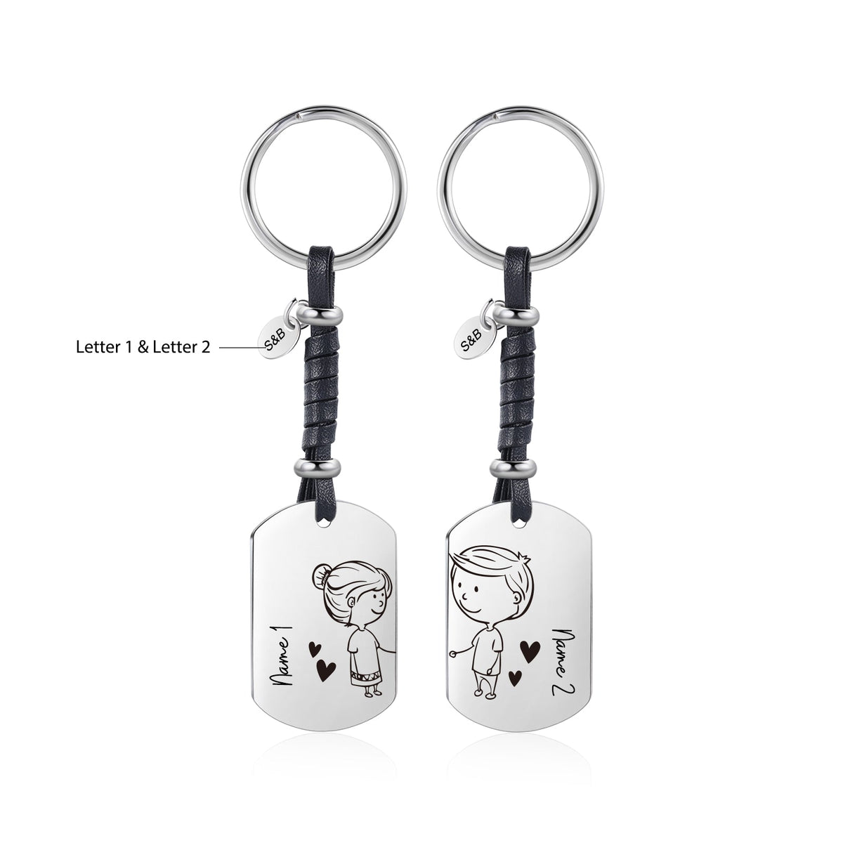 Custom Name Couple Keychain