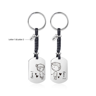 Custom Name Couple Keychain