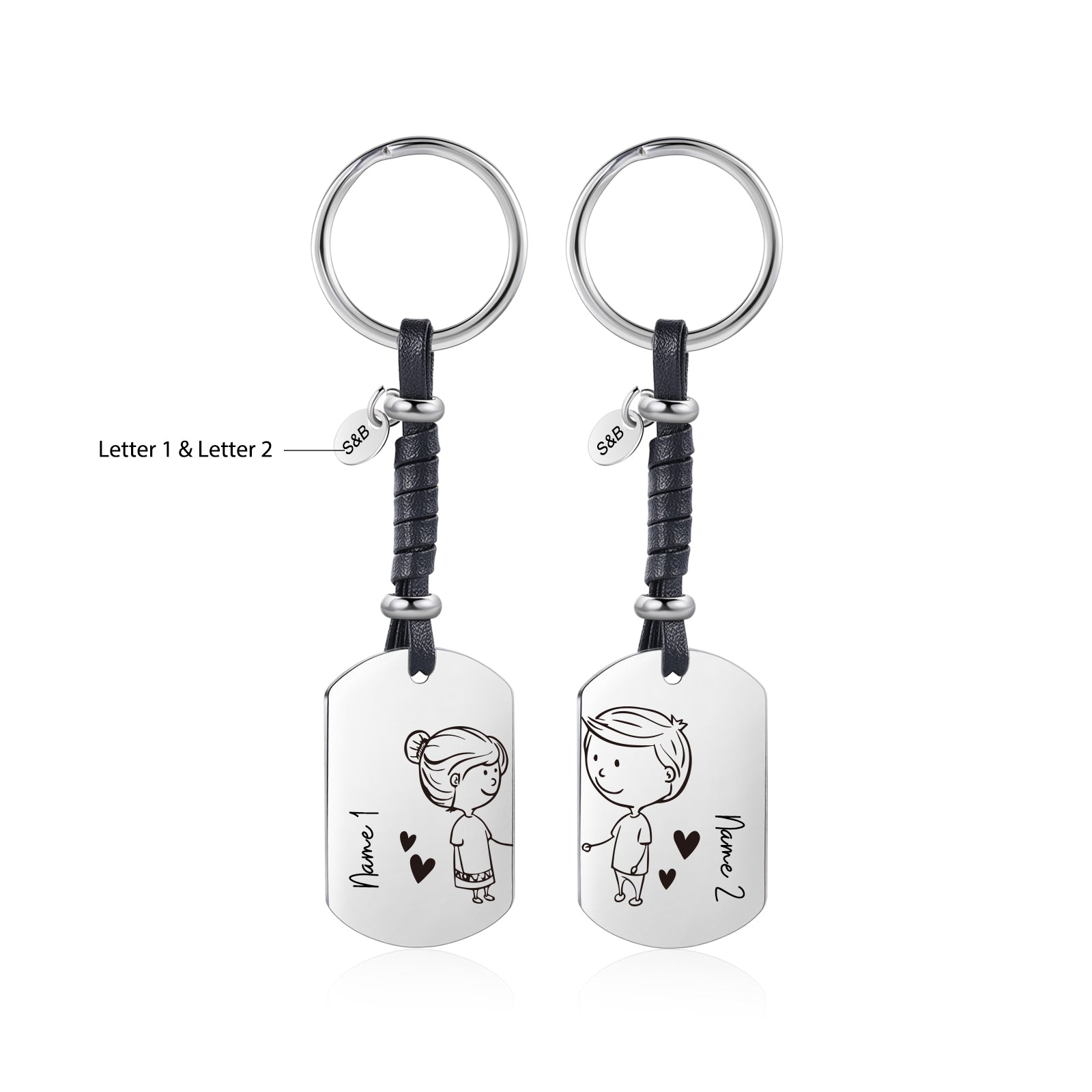 Custom Name Couple Keychain