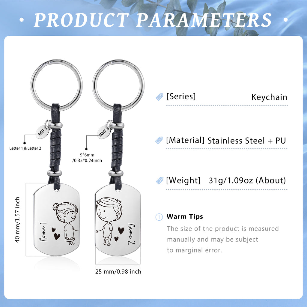 Custom Name Couple Keychain