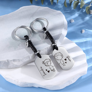 Custom Name Couple Keychain