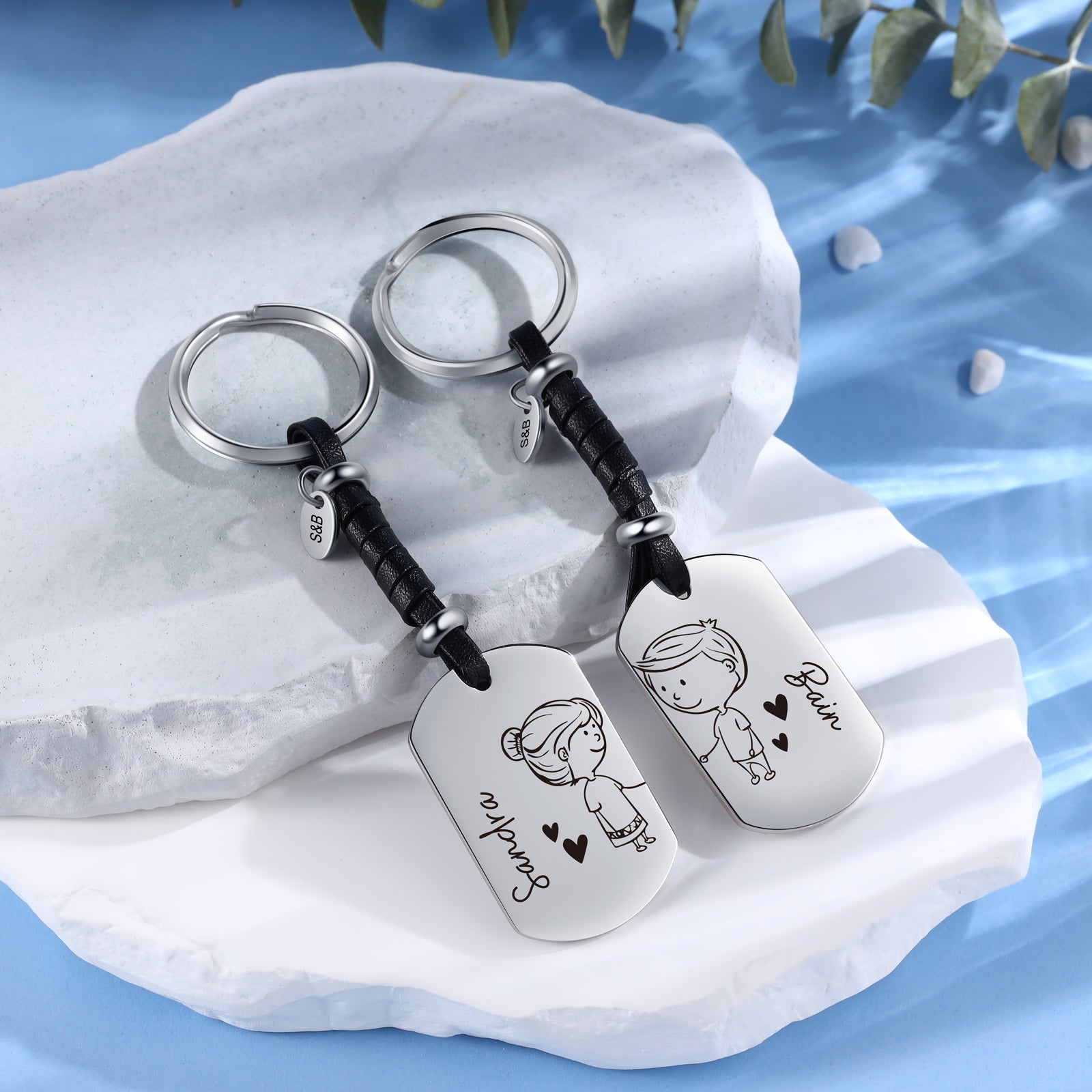 Custom Name Couple Keychain