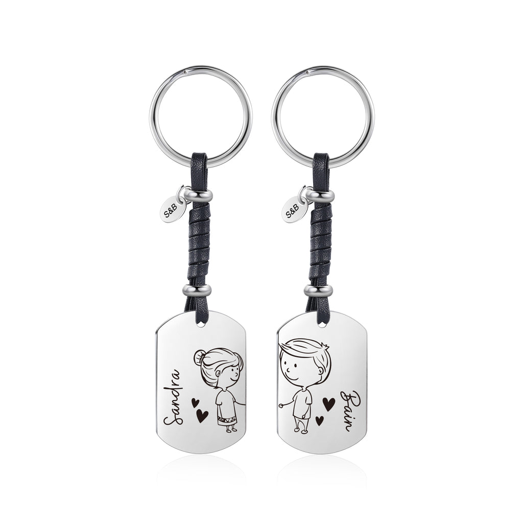 Custom Name Couple Keychain