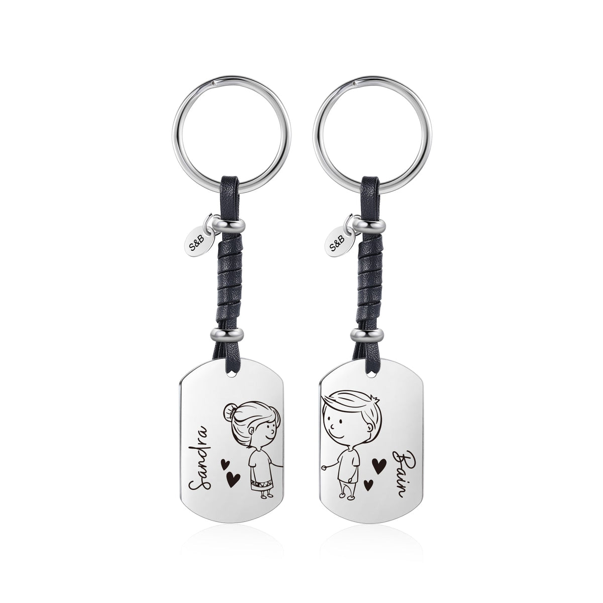 Custom Name Couple Keychain