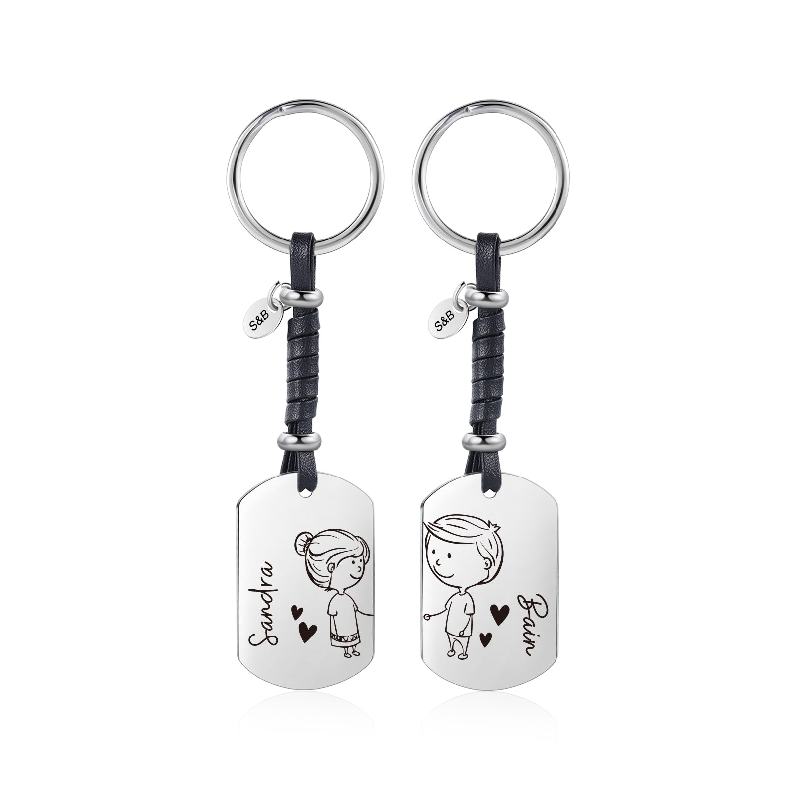 Custom Name Couple Keychain