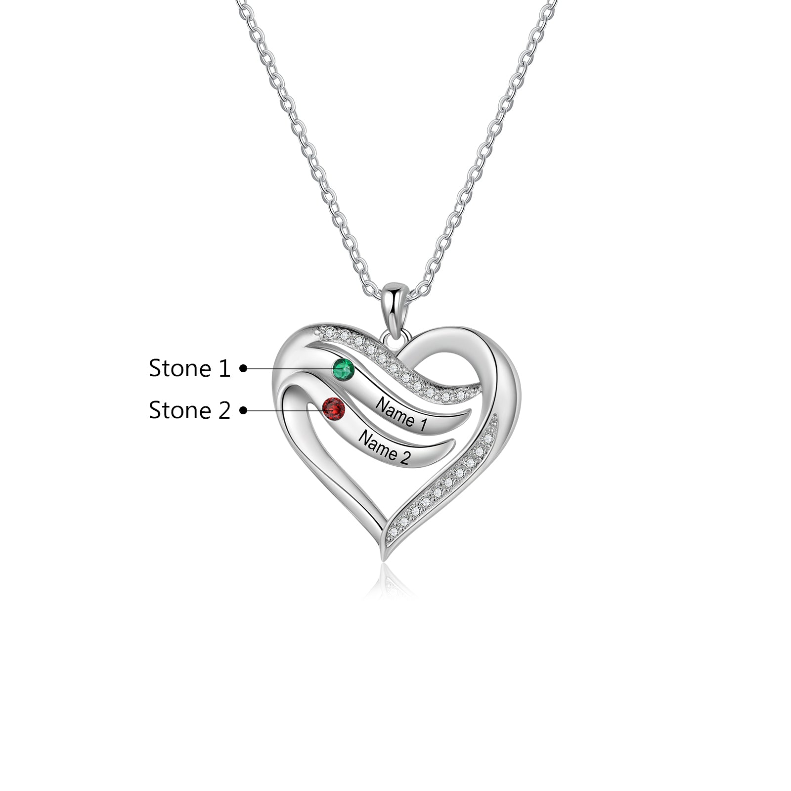 Custom Name Birthstone Necklace