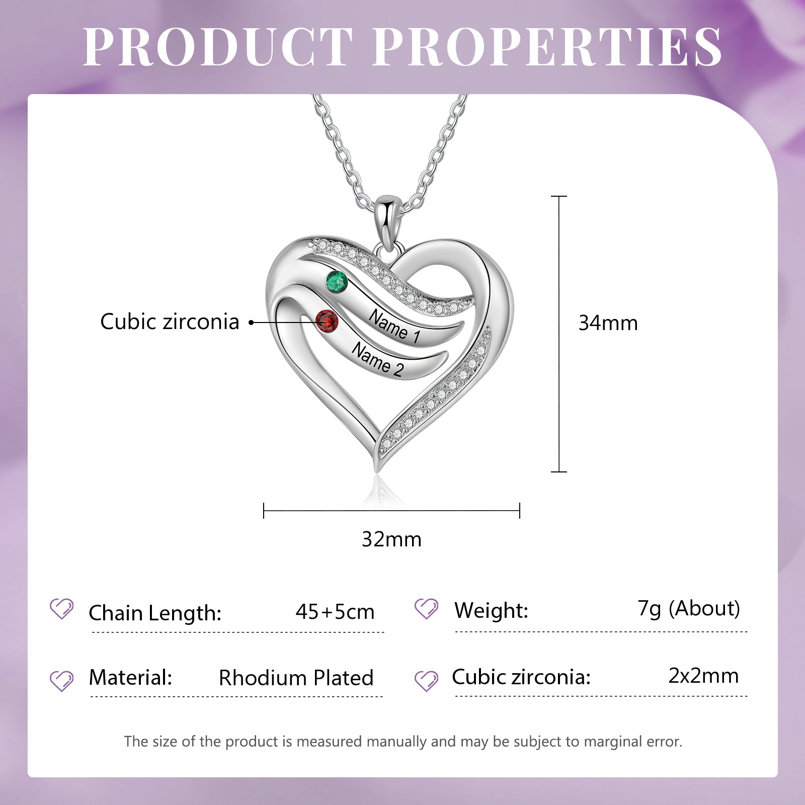 Custom Name Birthstone Necklace