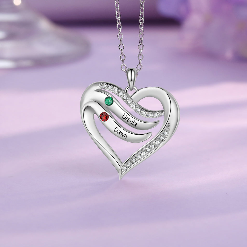 Custom Name Birthstone Necklace