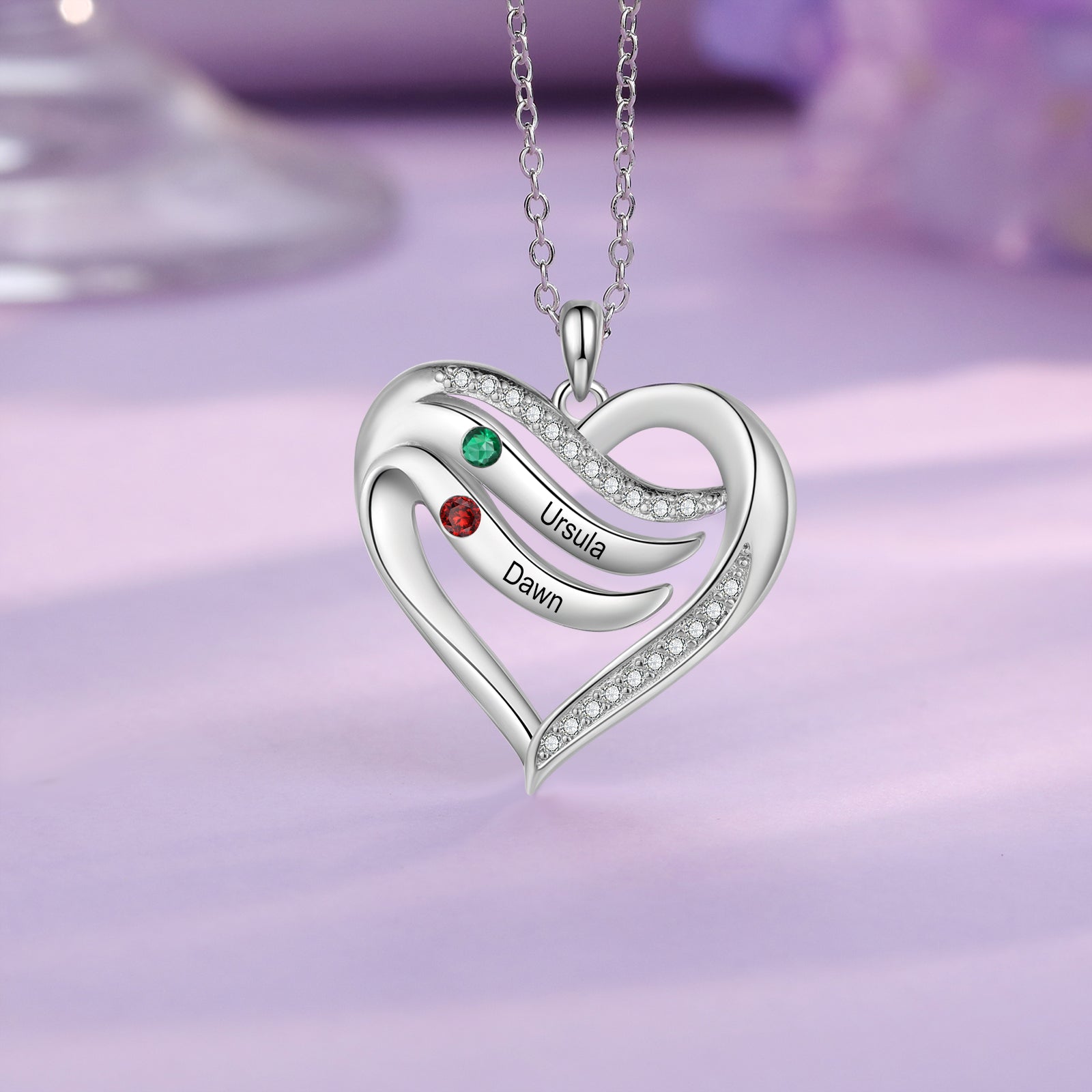 Custom Name Birthstone Necklace