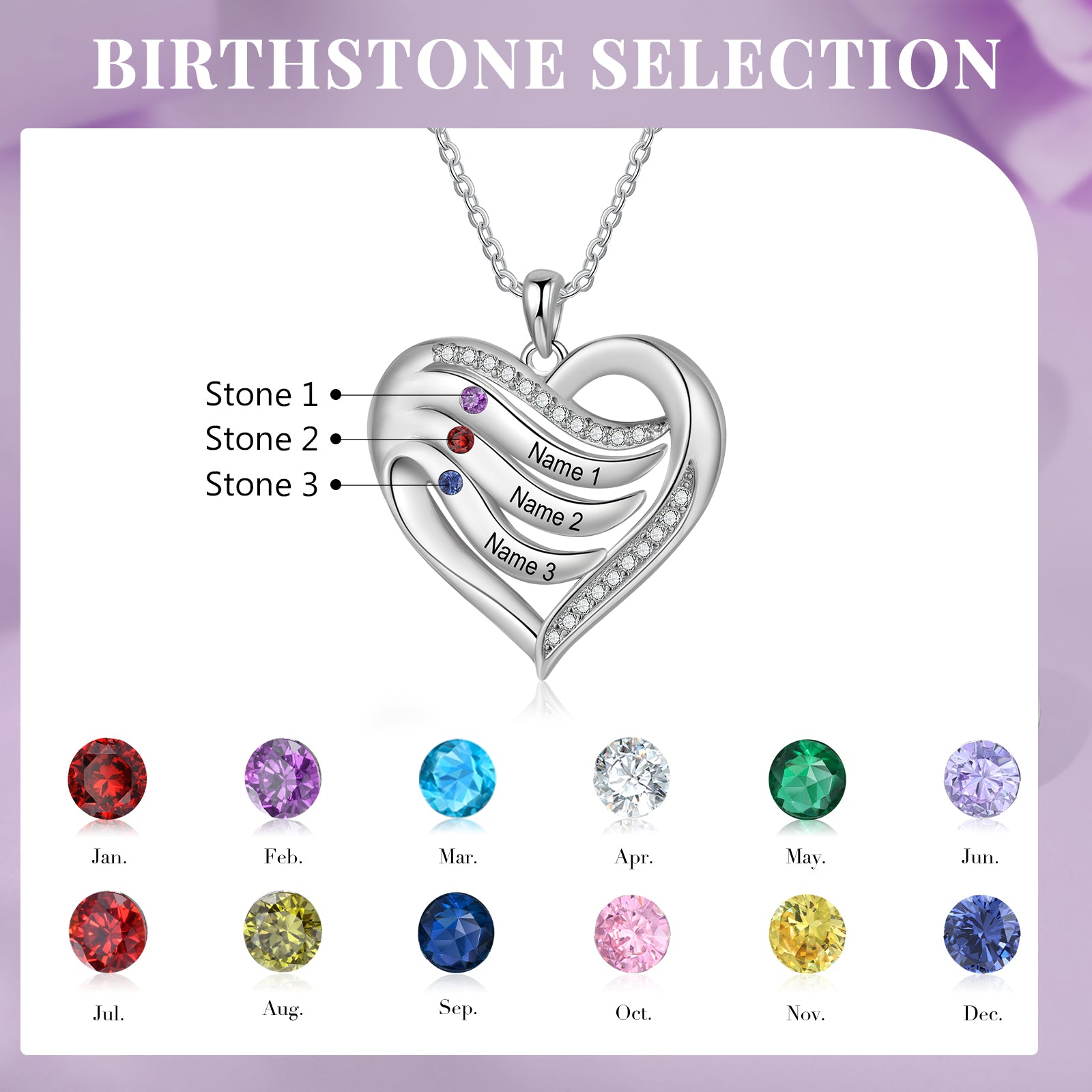Custom Name Birthstone Necklace